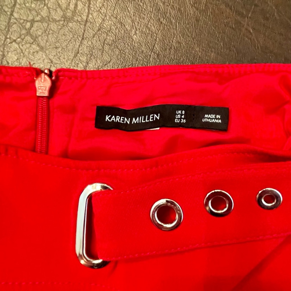 Karen Millen Vibrant Red Asymmetrical Skirt - Picture 4 of 4